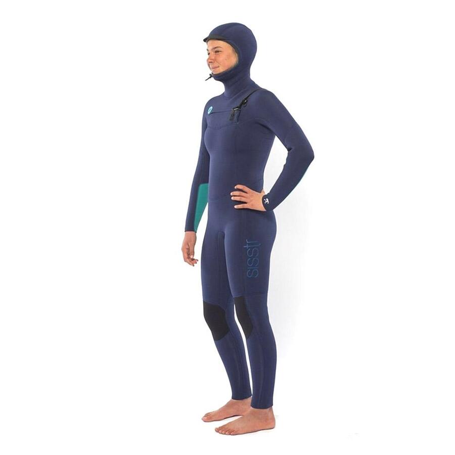 [WET SUITS] SEVEN SEAS 5 4 HOODED CHEST ZIP FULL-Strong Blue